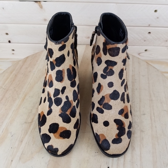 Cole Haan 5.5 US Joanna Genuine Calf Hair/Fur Bootie Boot W18105 Side Zip Jaguar - Picture 2 of 11